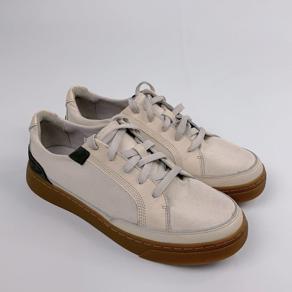 Timberland Earth Keepers Canvas Sneakers Shoes Size 8.5 Creme Tan Lace Up